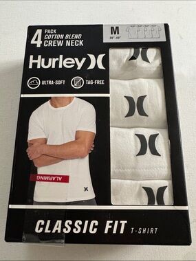Hurley Tshirt Mens Medium 4 Pack White
